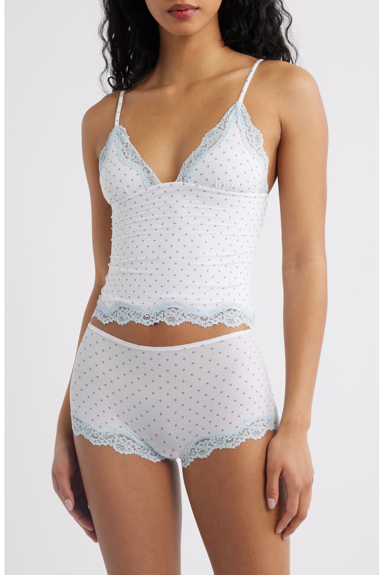 Fits Everybody Lace Cami & Boyshorts Set, Main, color, SLATE PIN DOT PRINT