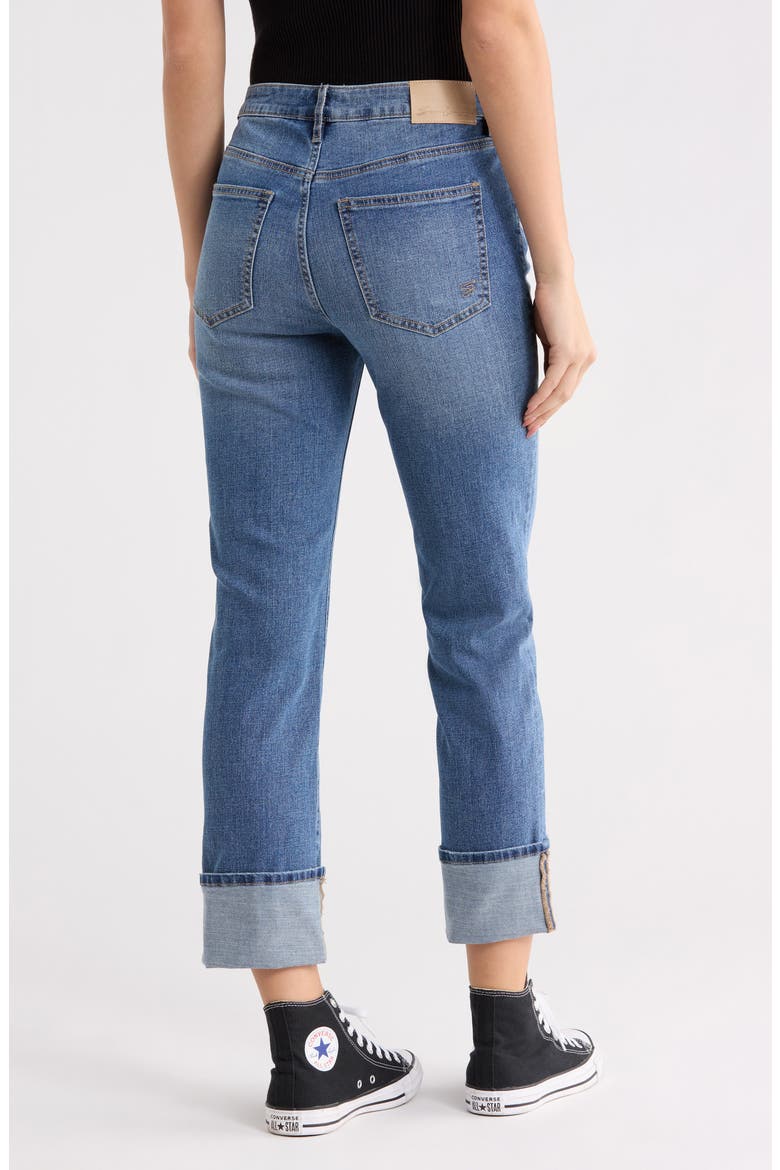 High Waist Cuffed Hem Jeans, Alternate, color, OCEAN DRIFT
