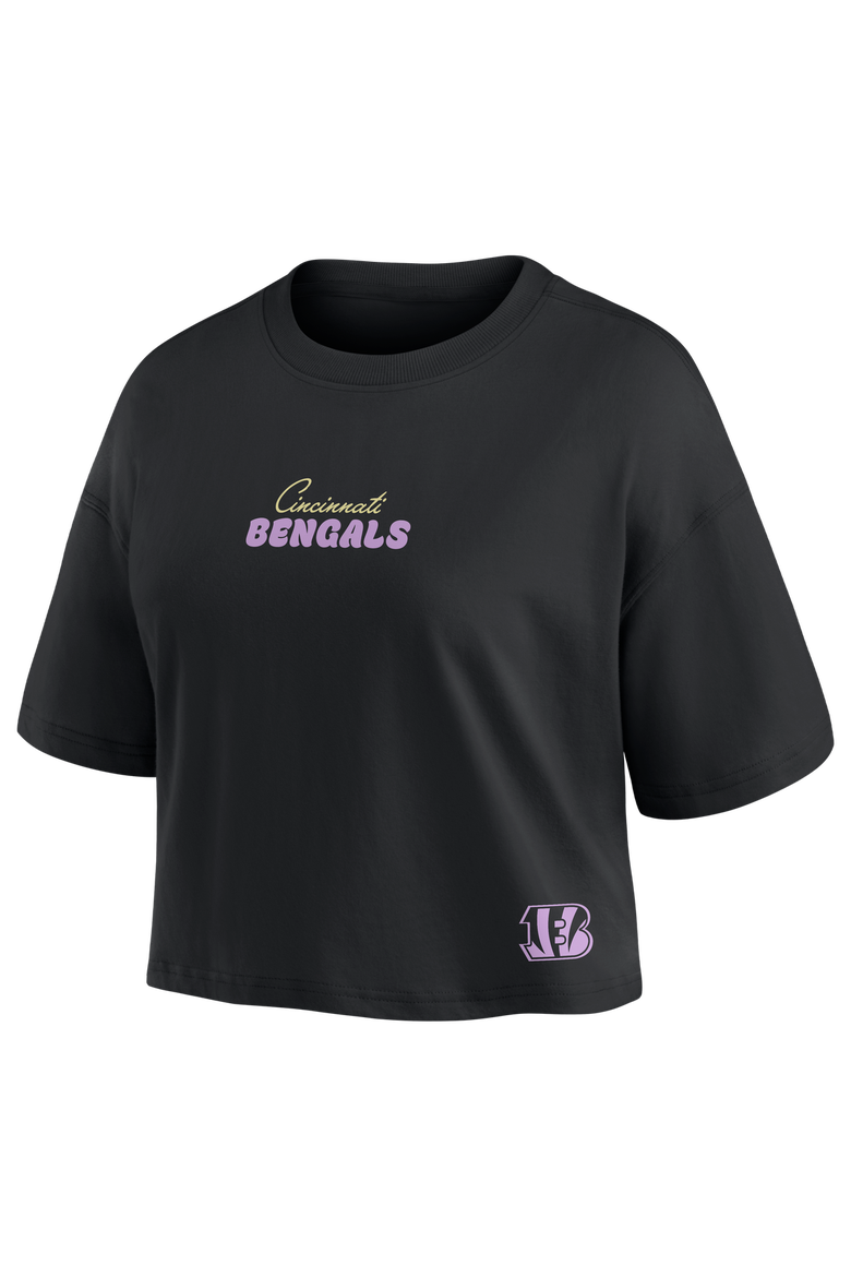 Women's Fanatics Joe Burrow Black Cincinnati Bengals Fashion Cropped T-Shirt, Alternate, color, Black