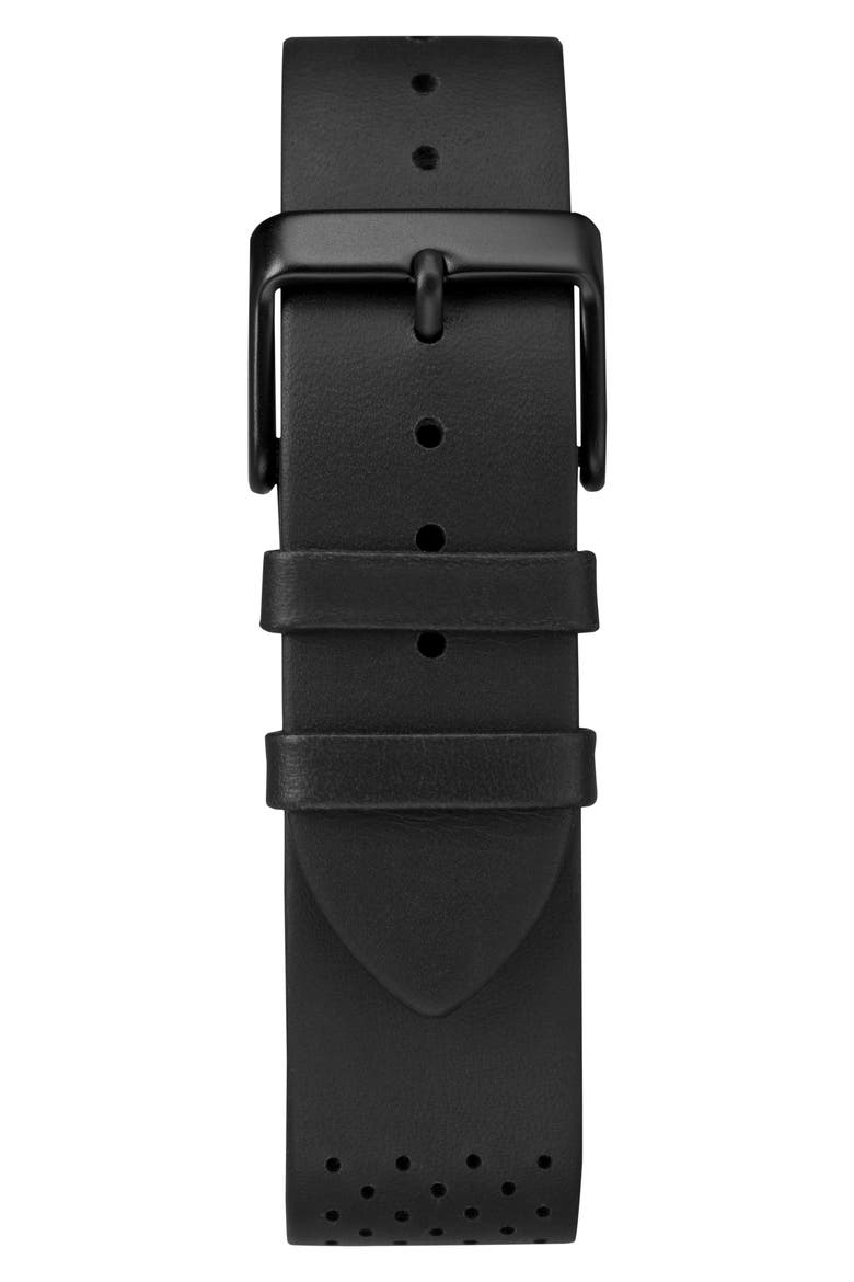 The Blackjack Leather Strap Watch, 40mm, Alternate, color, OLIVE/BLACK/ORANGE