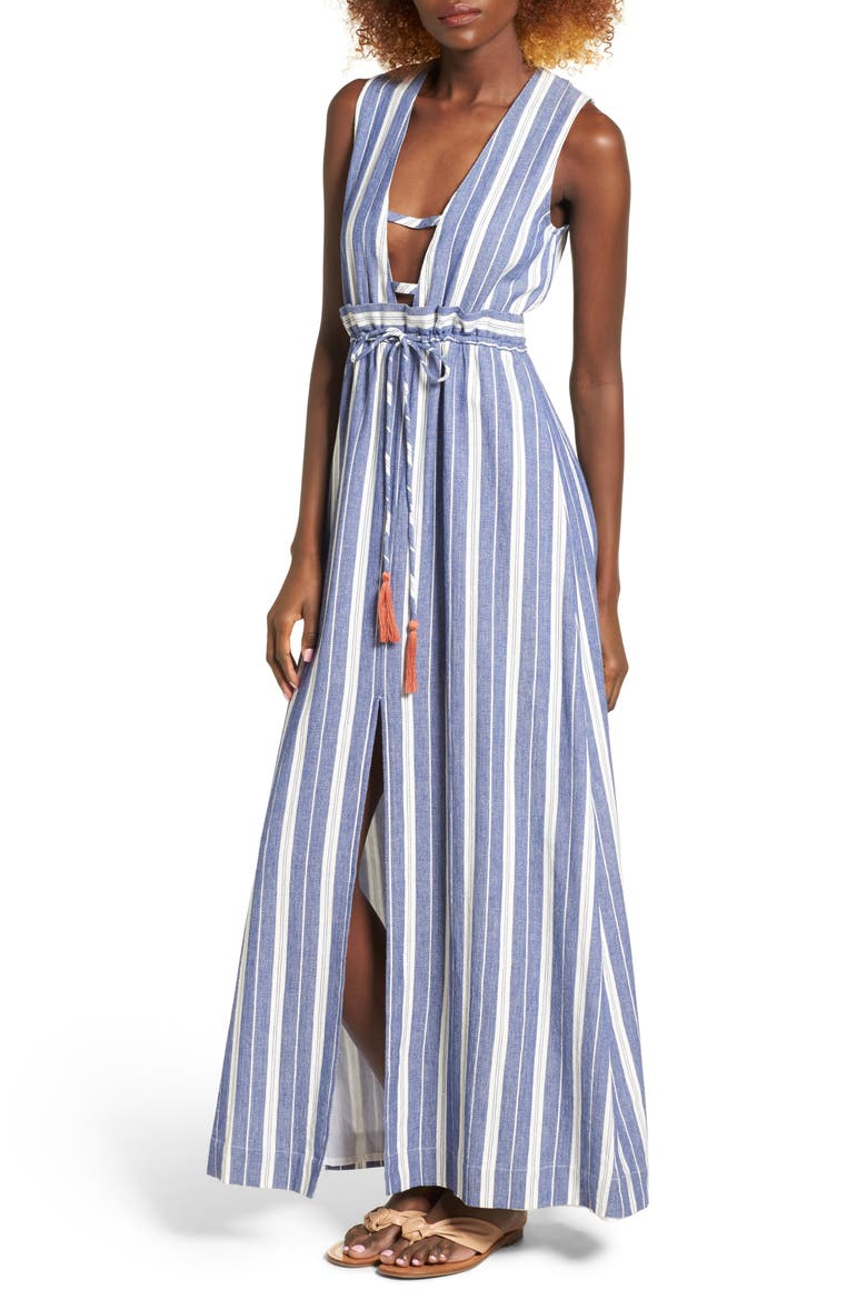 Essie Stripe Maxi Dress, Main, color, INDIGO STRIPE