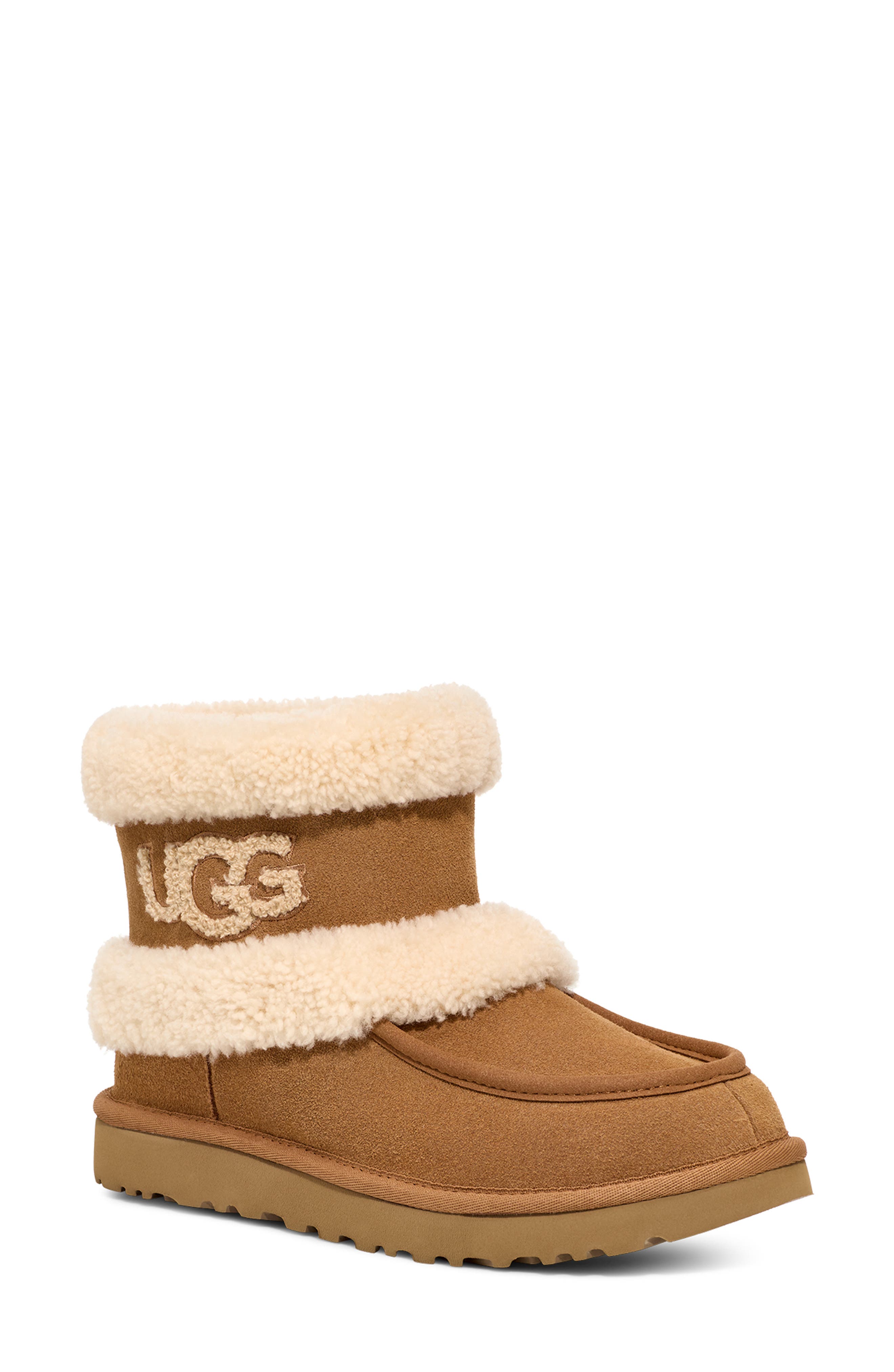 UGG<sup>®</sup> Ultra Mini Fluff Genuine Shearling Boot, Main, color, 