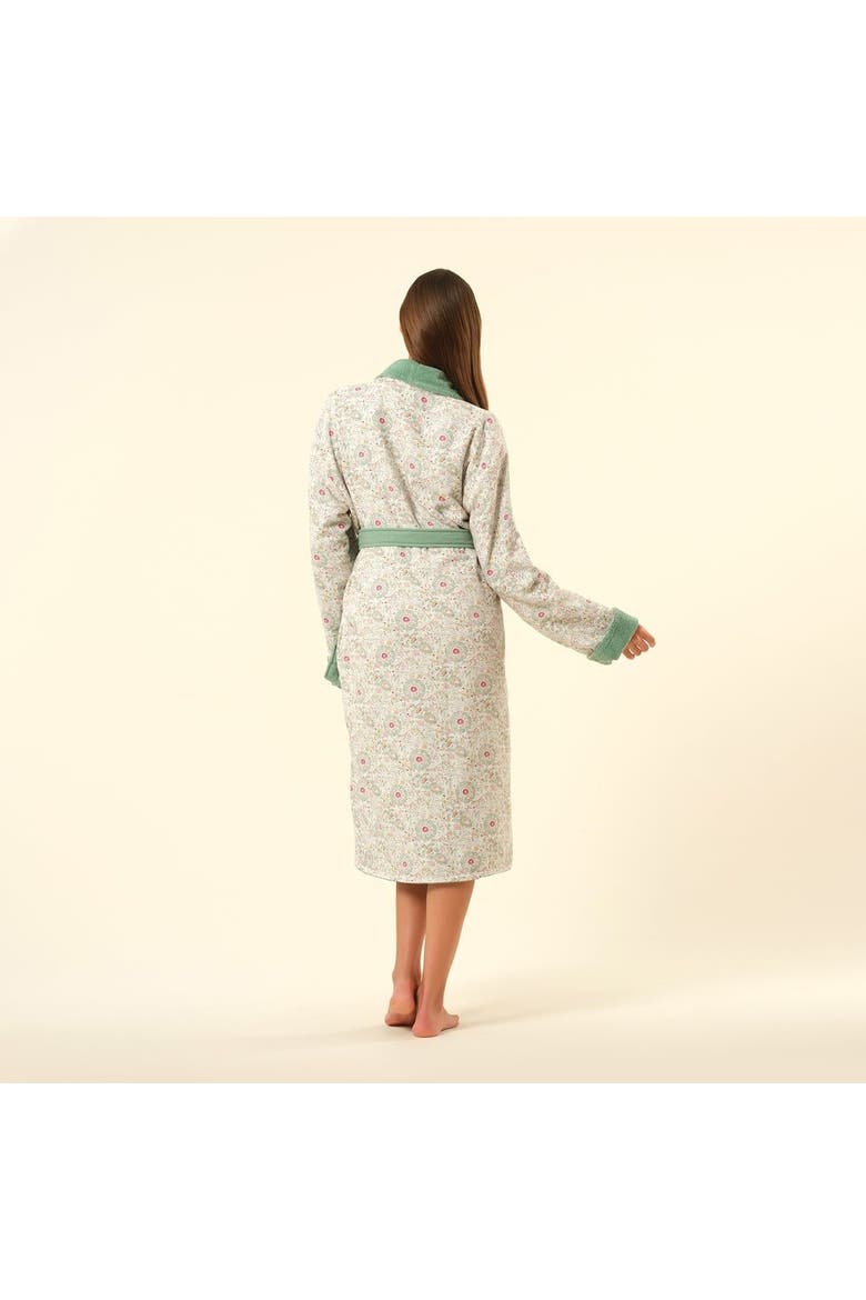 Tabea Shawl Collar Muslin 100% Cotton Bathrobe, Alternate, color, Green