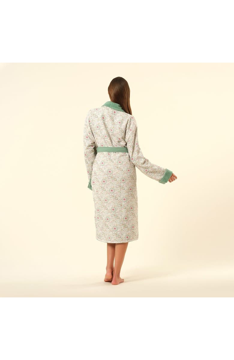 Zsa Zsa Zsu Tabea Shawl Collar Muslin 100% Cotton Bathrobe, Alternate, color, Green