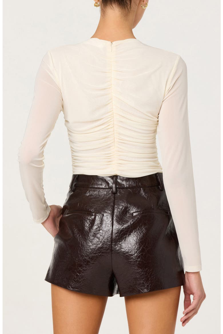 Yasmine Ruched Long Sleeve Shirt, Alternate, color, OFF WHITE
