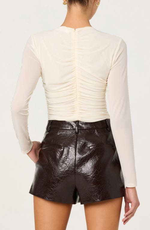 Astr The Label Yasmine Ruched Long Sleeve Shirt In White