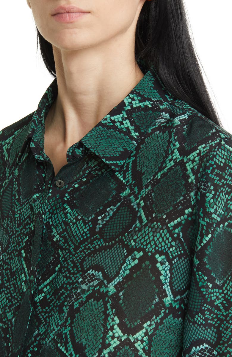KOBI HALPERIN Snakeskin Print Silk Shirt, Alternate, color, 