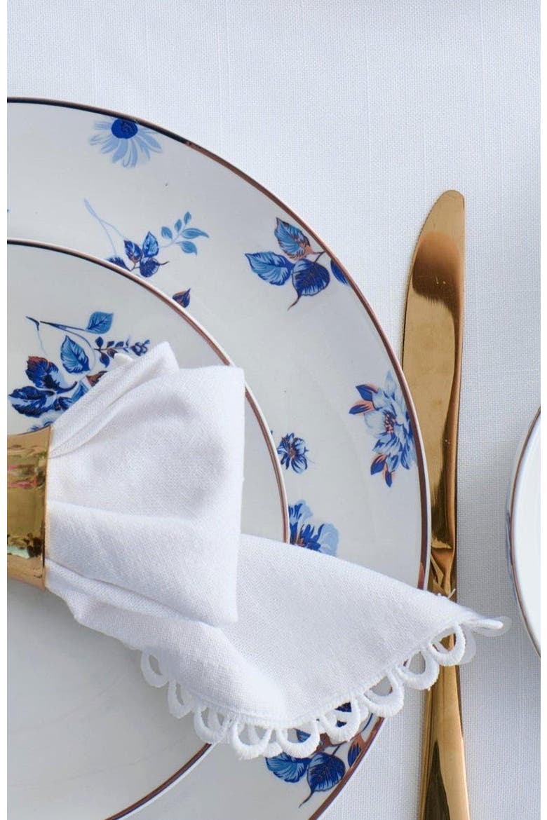 Viola Porcelain 12-Piece Dinnerware Set, Alternate, color, Blue