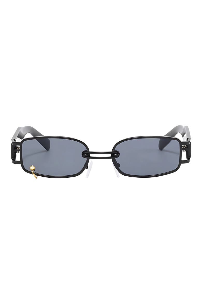 Inez 55mm Rectangular Sunglasses, Main, color, BLACK/ BLACK