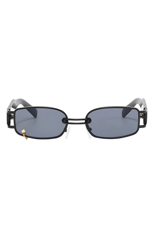 Fifth & Ninth Inez 55mm Rectangular Sunglasses In Black/black