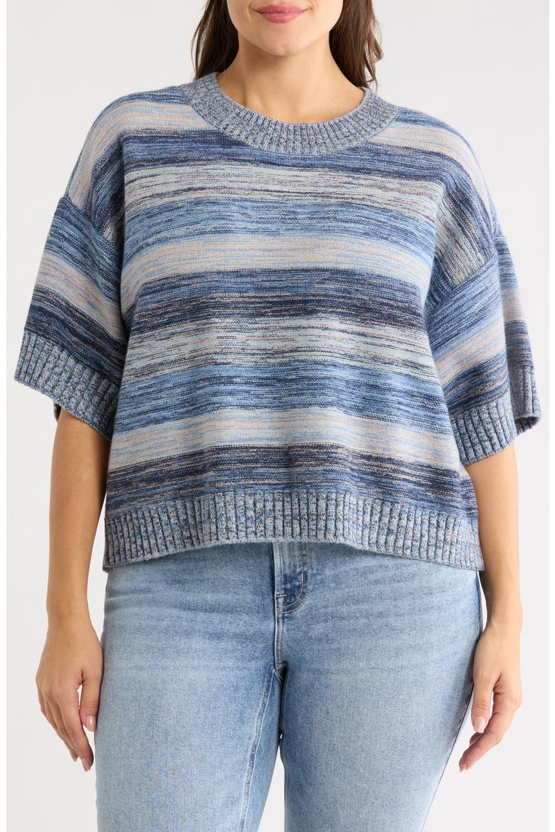 Broome Marled Stripe Sweater, Main, color, NAVY