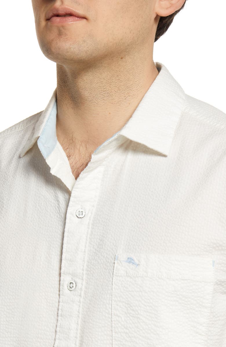 Tommy Bahama Men's Nova Wave Stretch Short Sleeve Seersucker Button-Up Shirt, Alternate, color,