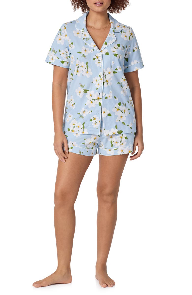 BedHead Pajamas Stretch Cotton Jersey Pajamas, Main, color, Magnolia Breeze