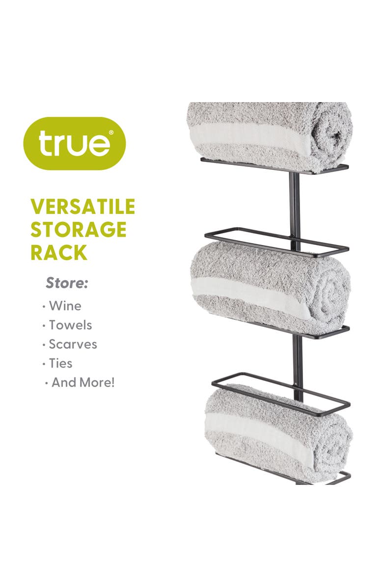 true Align Wall-Mounted Wine Rack, Alternate, color, Black