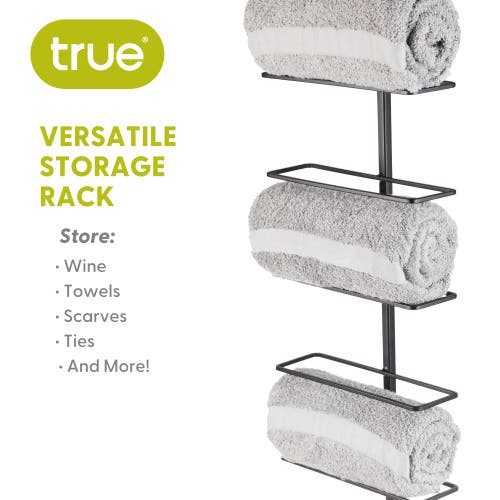 True Align Wall-mounted Wine Rack In Black