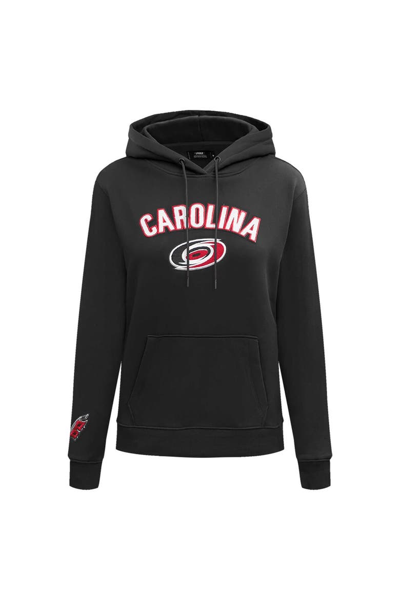 Women's Pro Standard Black Carolina Hurricanes Classic Chenille Pullover Hoodie, Alternate, color, Black