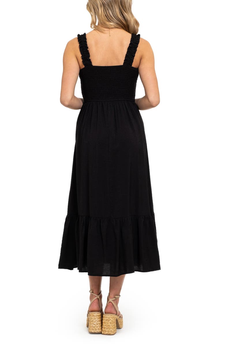 AUGUST SKY Smocked Empire Waist Midi Dress, Alternate, color, 