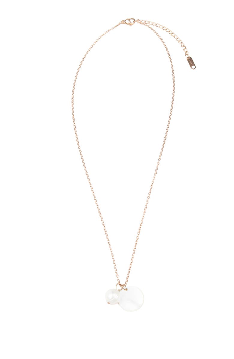 LIKHA Mother-of-Pearl Round & Pearl Pendant Necklace, Alternate, color, White