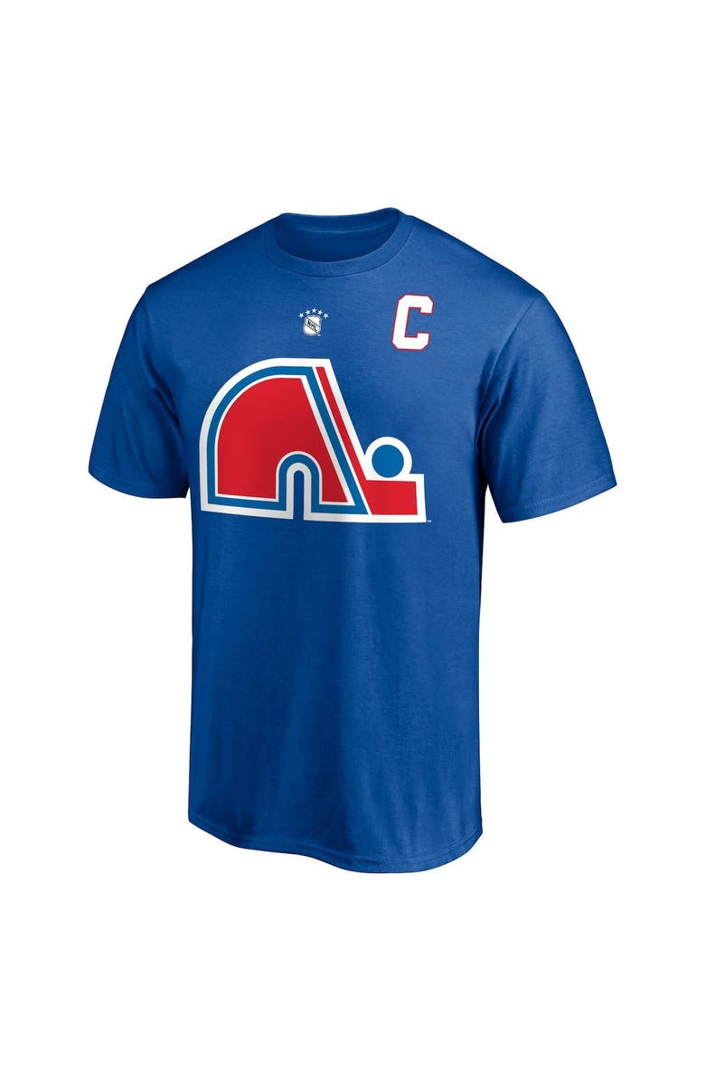 FANATICS Men's Fanatics Branded Peter Forsberg Blue Quebec Nordiques Authentic Stack Retired Player Nickname & Number T-Shirt, Alternate, color,