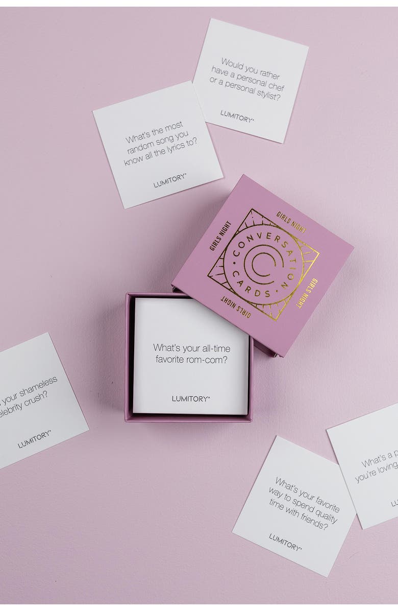Lumitory Girls' Night Conversation Cards, Alternate, color, Lavender