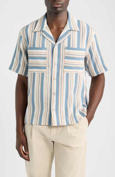 Celeste Stripe Camp Shirt