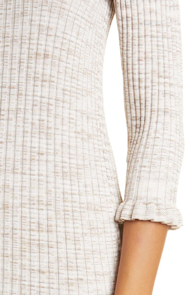 Veronica Beard Richie Rib Three Quarter Sleeve Dress, Alternate, color, 