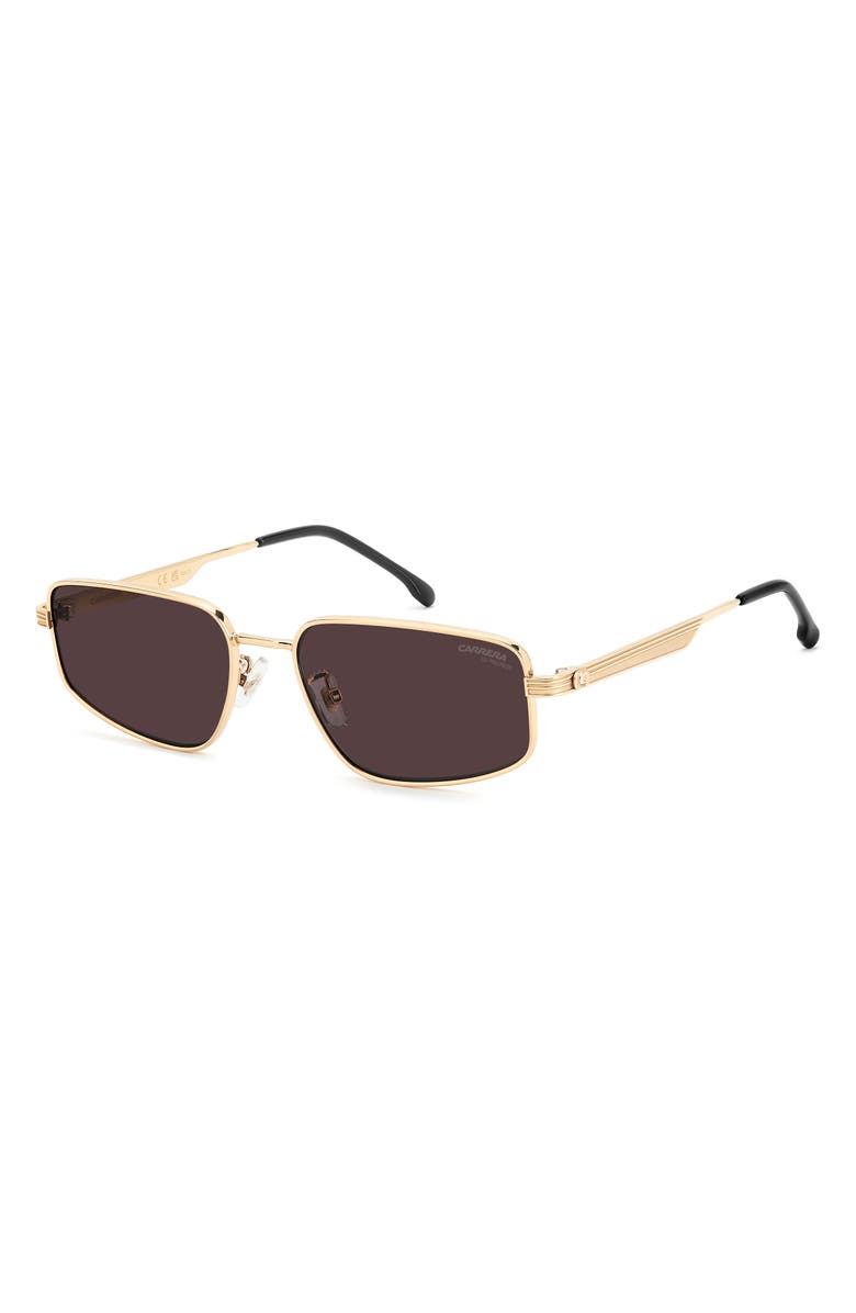 Carrera Eyewear 53mm Rectangular Sunglasses, Alternate, color, Rose Gold/ Mauve