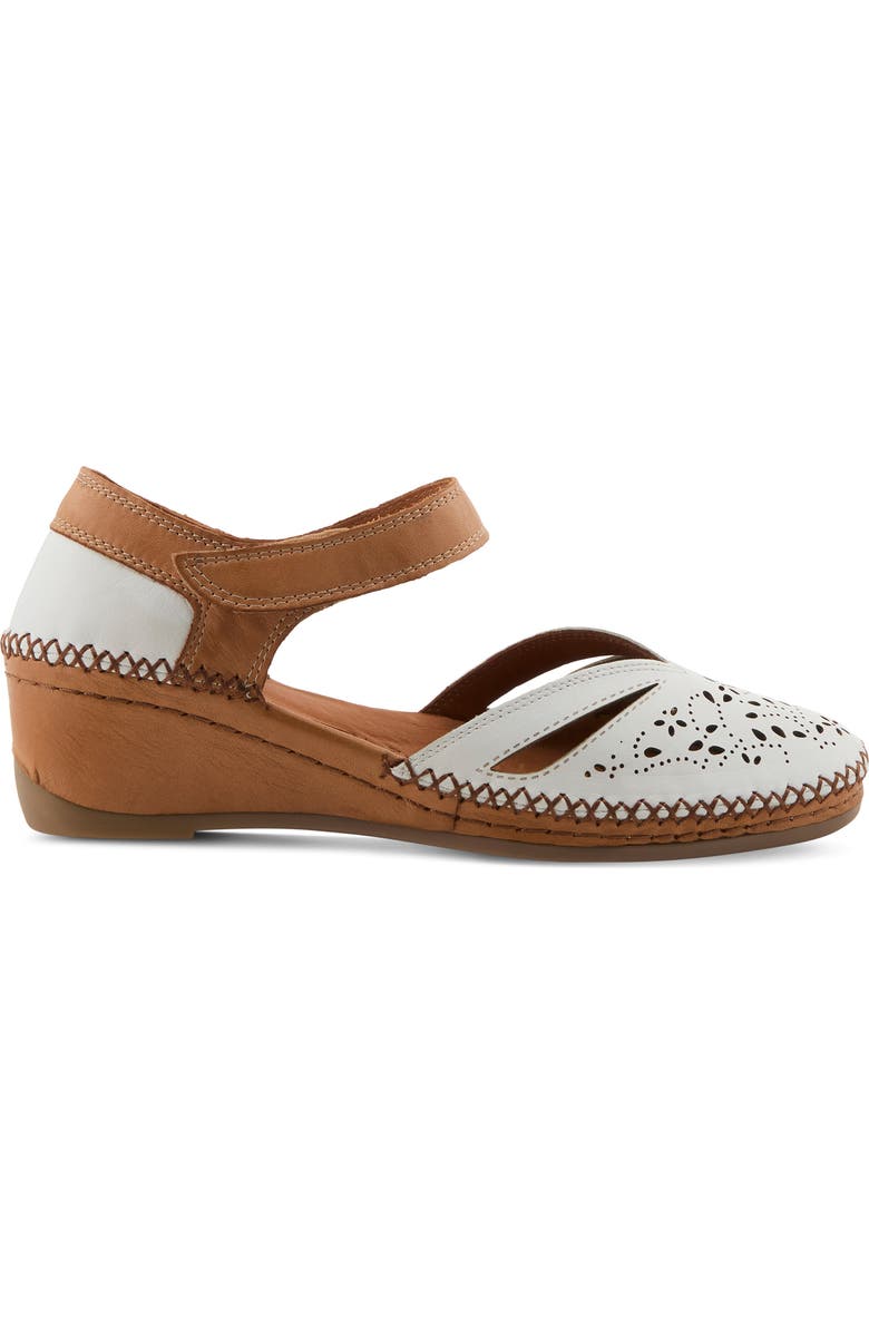 Spring Step Ezlyn Ankle Strap Wedge Pump, Alternate, color, White Multi