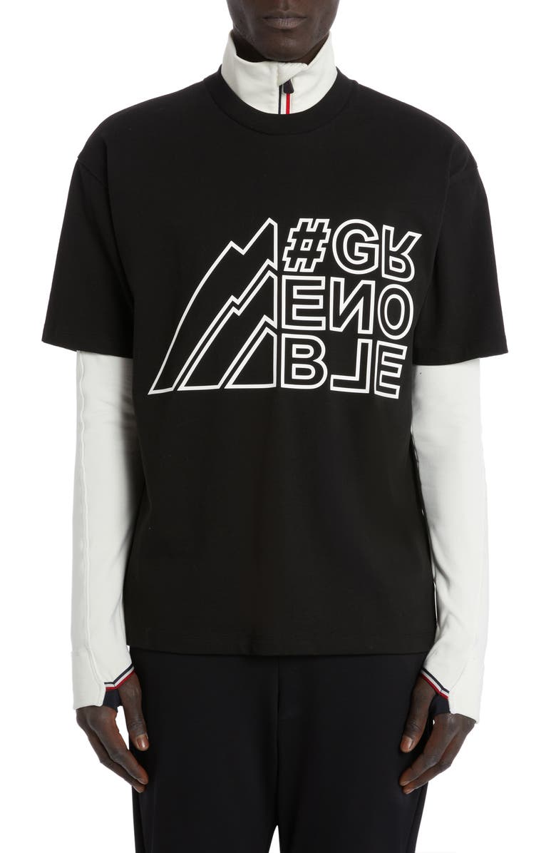 Moncler Grenoble Mountain Logo Graphic T-Shirt, Main, color, 