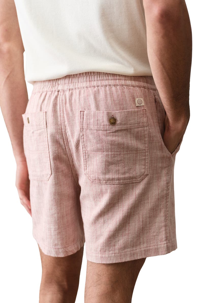 Marine Layer 6-Inch Saturday Beach Shorts, Alternate, color, Withered Rose Stripe