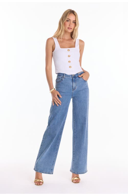 The Noli Shop Venus Button Top In White
