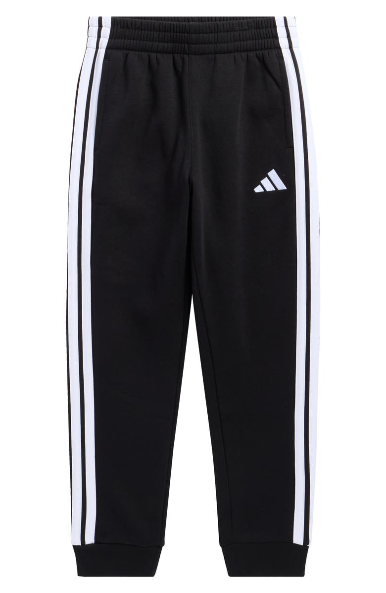 adidas Kids' 3-Stripe Cotton Blend Joggers, Main, color, Black