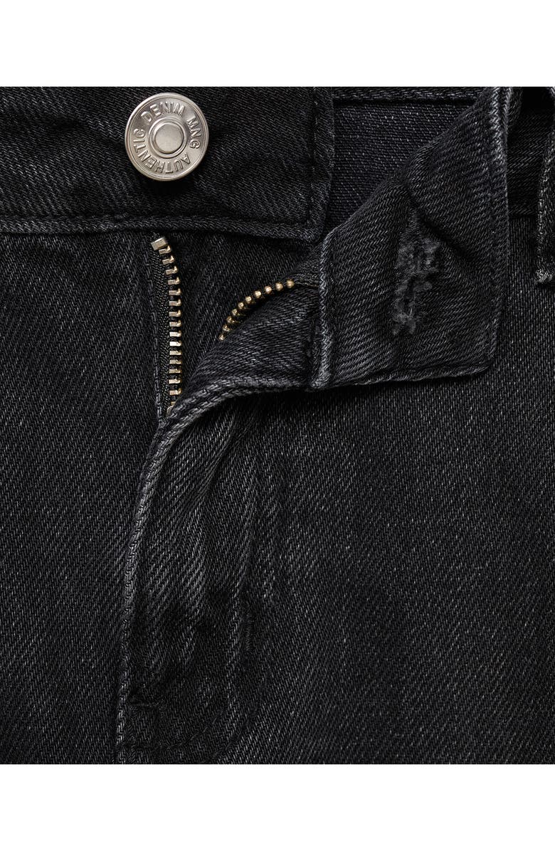 MANGO TEEN Star Embroidered Straight Leg Jeans, Alternate, color, Black Denim