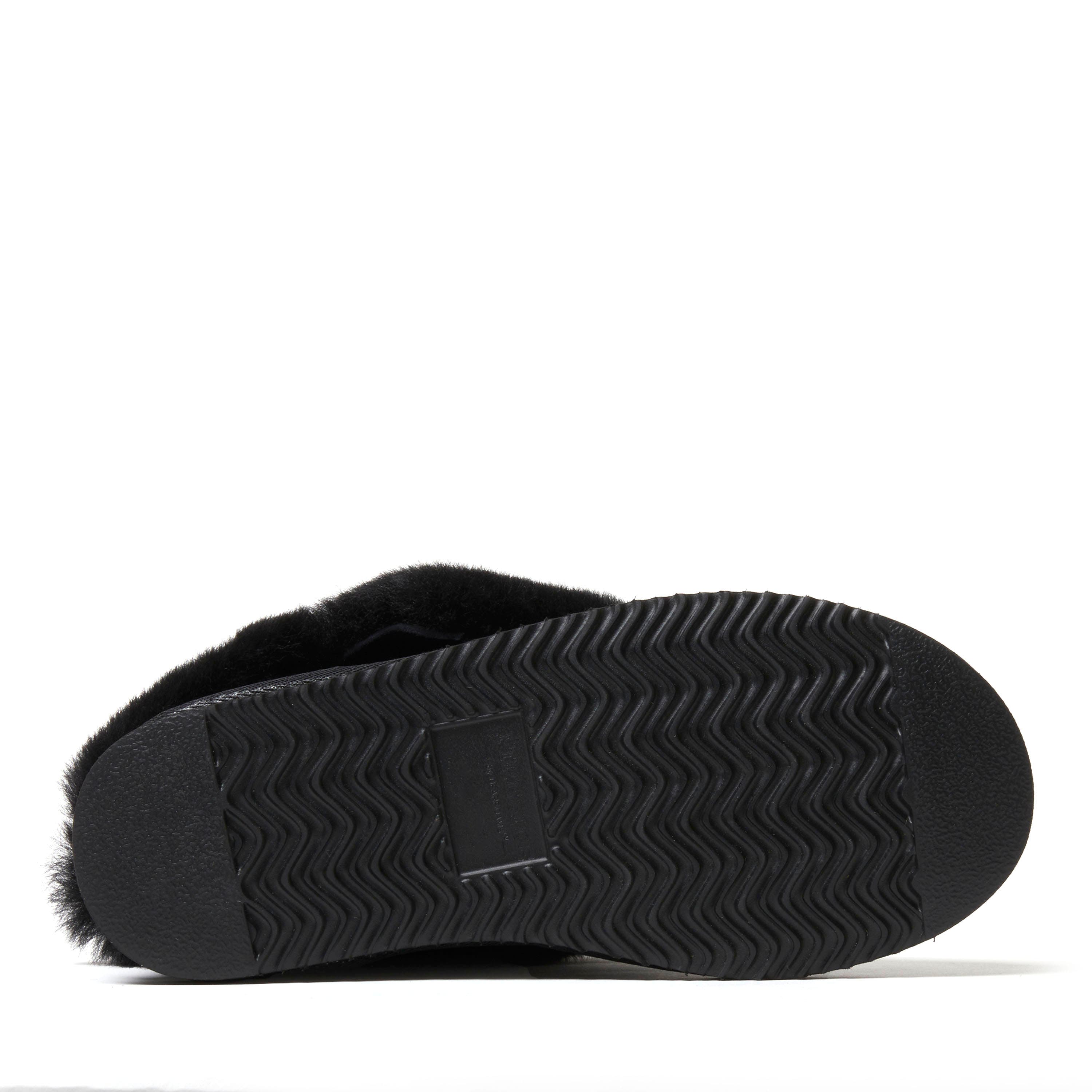 DEARFOAMS Fireside Perth Genuine Shearling Foldover Boot, Alternate, color, Black