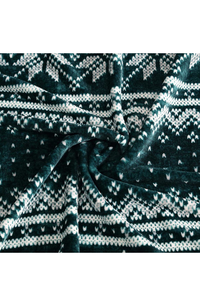 Nautica Fairisle Reversible Throw Blanket, Alternate, color, Green