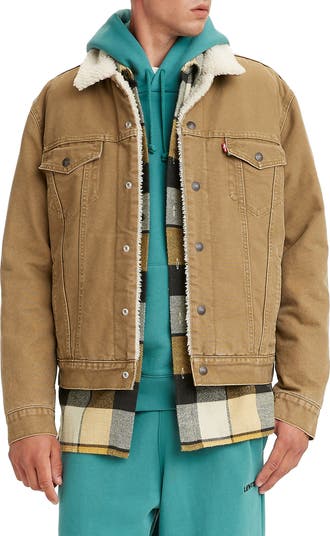 Levi s High Pile Fleece Trim Trucker Jacket Nordstrom