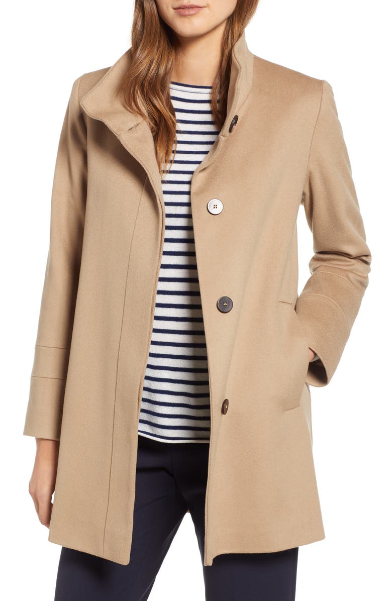 Fleurette Placket Front Wool Car Coat, Main, color, 