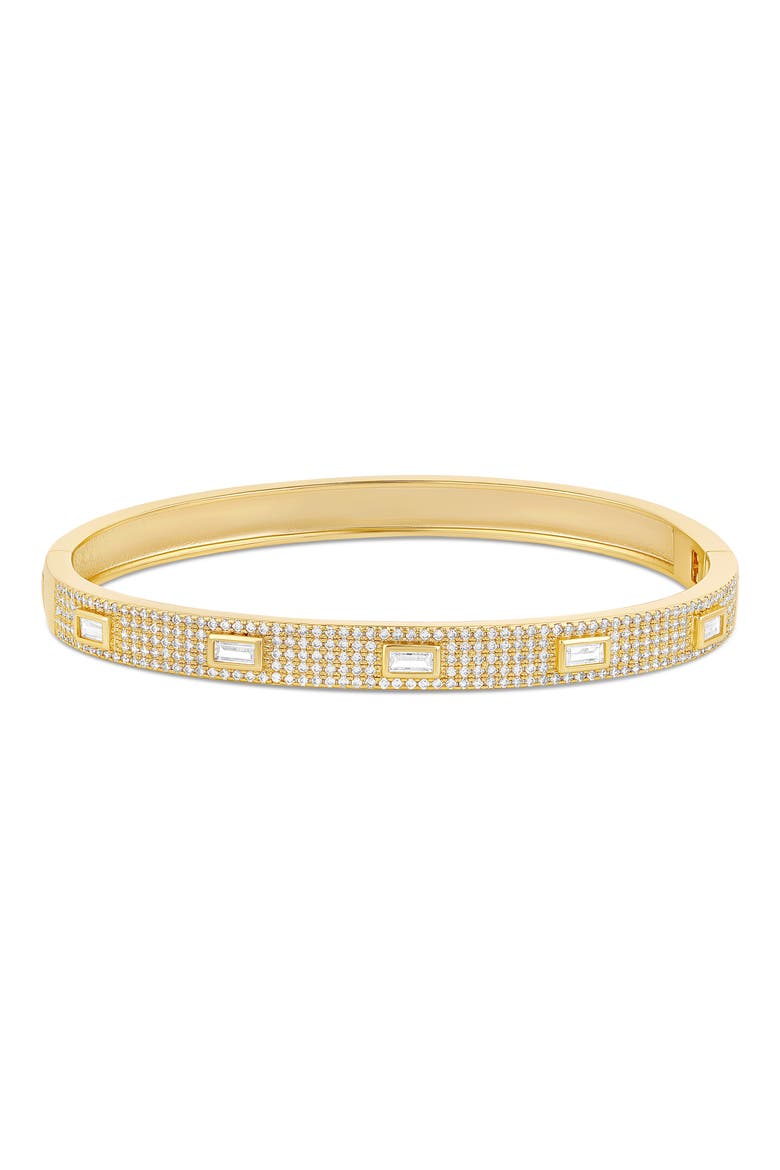 Baguette and Pavé Bangle, Main, color, GOLD