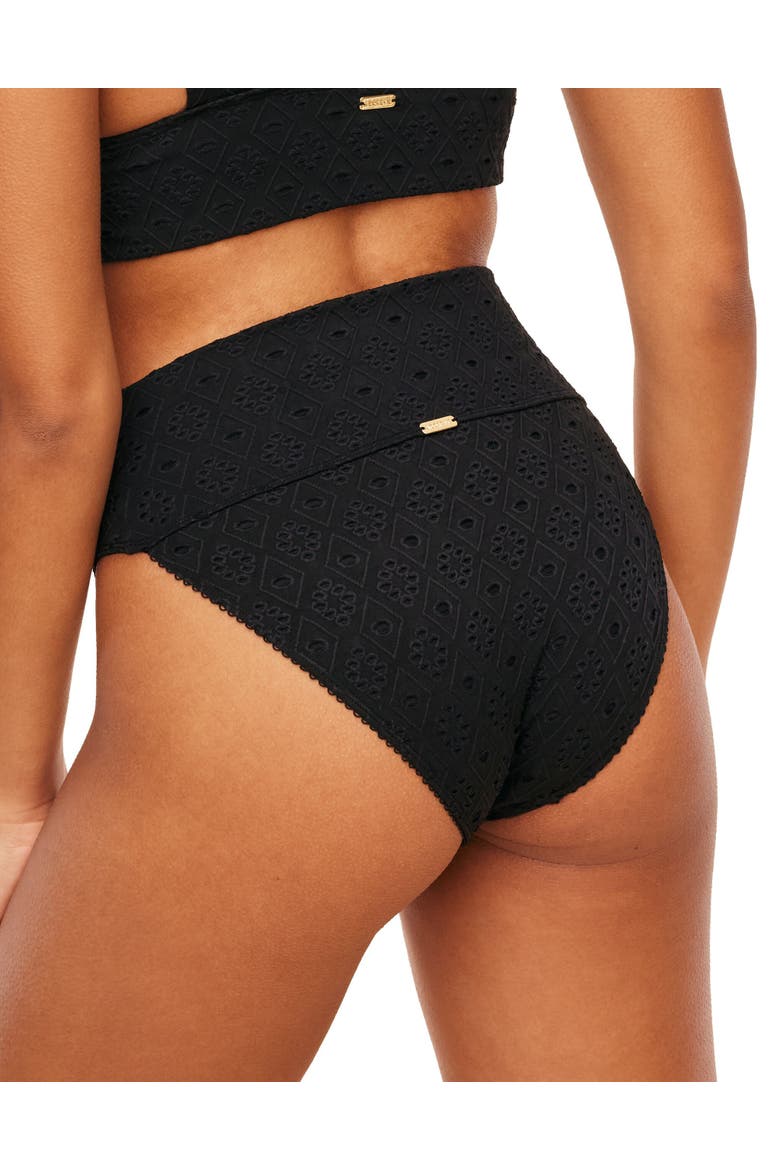 Madelaine Swimwear High-waisted Bikini Bottom, Alternate, color, Black