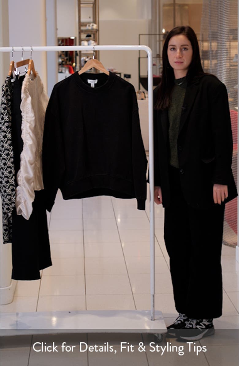 Classic Crewneck Organic Cotton Blend Sweatshirt, sales video thumbnail