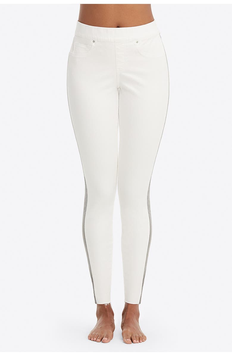 SPANX<sup>®</sup> Side Stripe Distressed Skinny Jeans, Main, color, 