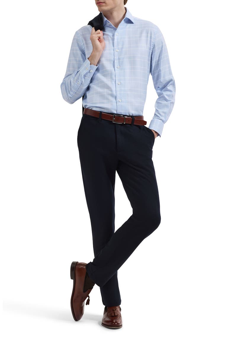 Alvin Shaped Fit Plaid Shirt, Alternate, color, SKY