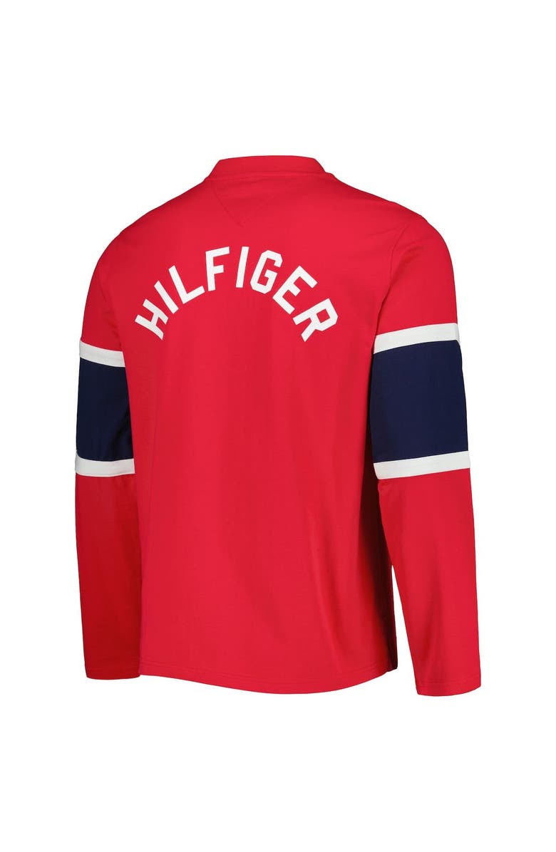 Tommy Hilfiger Men's Tommy Hilfiger Red Washington Capitals Walter Lace-Up Long Sleeve Top, Alternate, color, Red