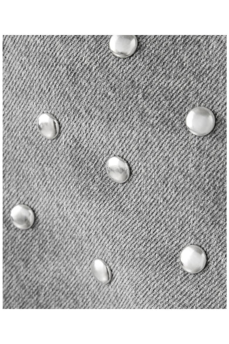 Studded Straight Leg Jeans, Alternate, color, DENIM GREY