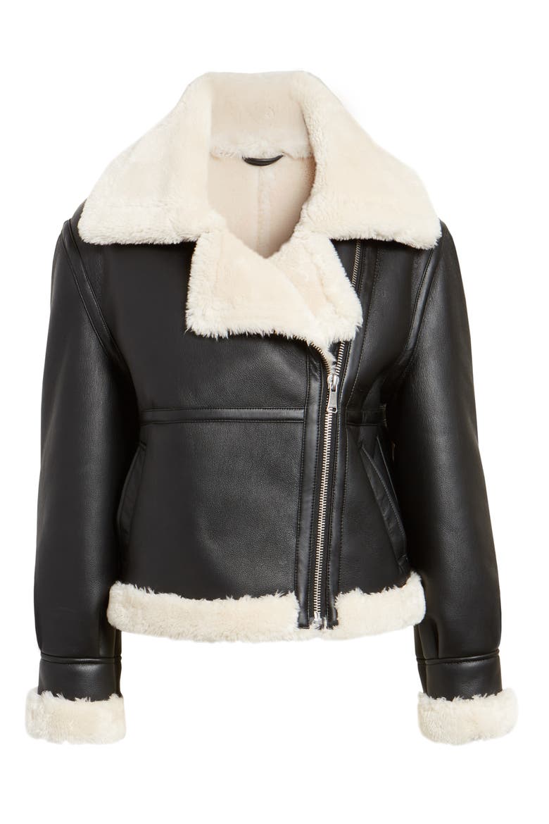 Faux Shearling Jacket, Alternate, color, NOIR MULTI