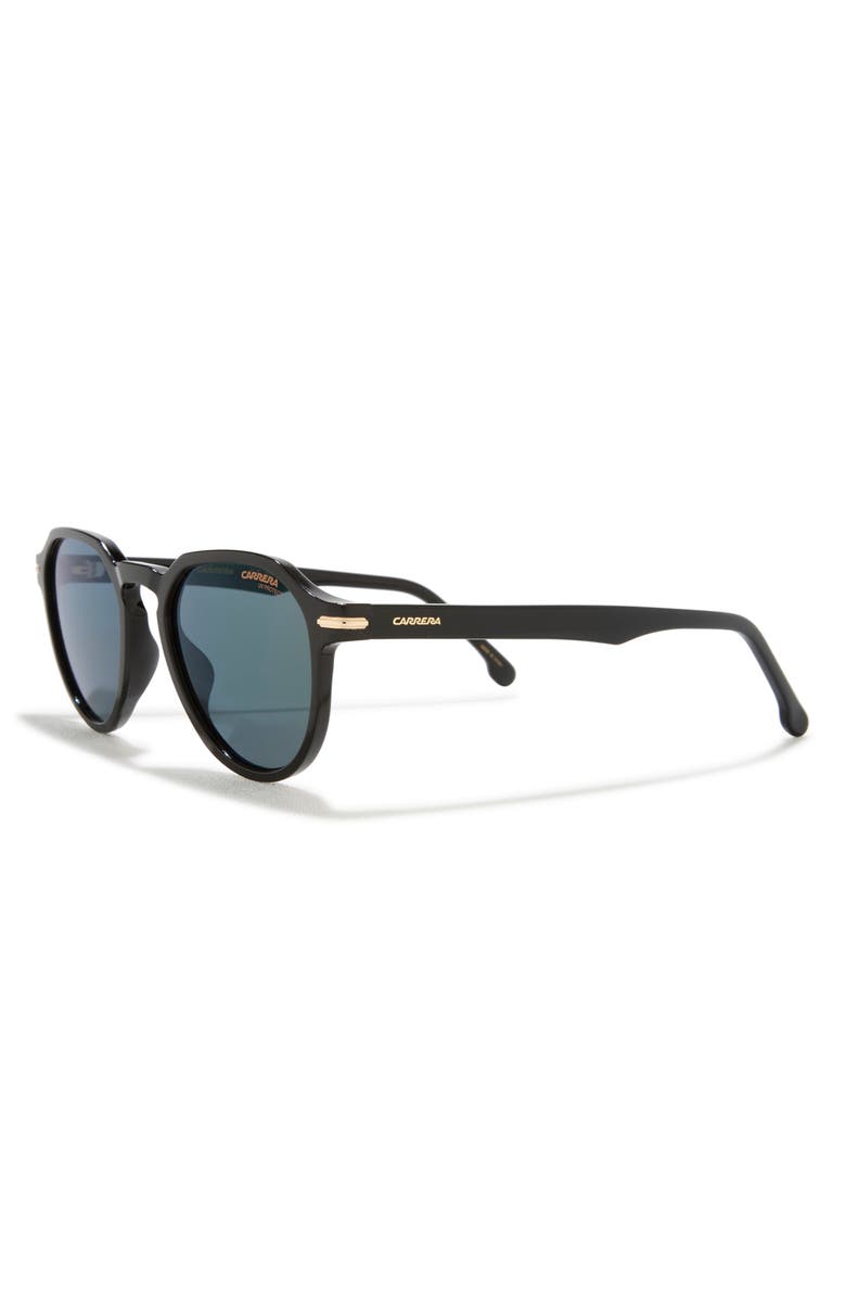 Carrera Eyewear 50mm Round Sunglasses, Alternate, color, Black