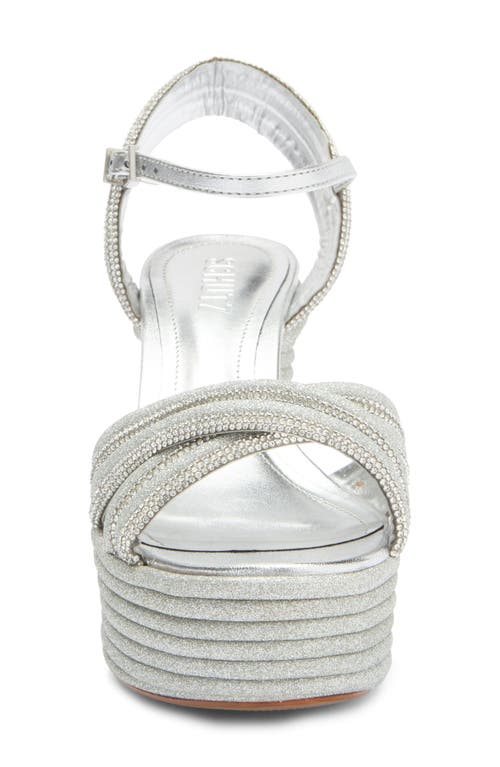 SCHUTZ SCHUTZ LATIFAH GLAM RHINESTONE PLATFORM SANDAL 