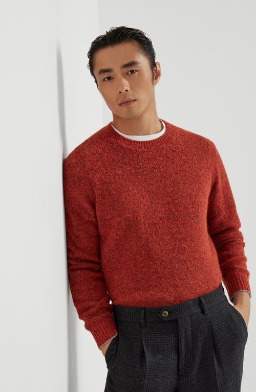 Brunello Cucinelli Alpaca-wool-silk Flecked Sweatshirt In Red