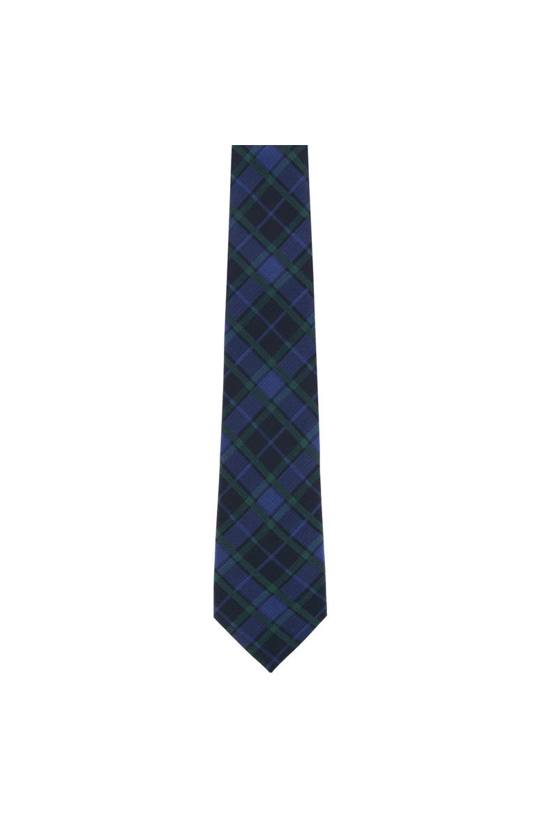 Trafalgar Ives Green and Navy Blackwatch Plaid Silk Necktie, Alternate, color, Green And Navy Plaid