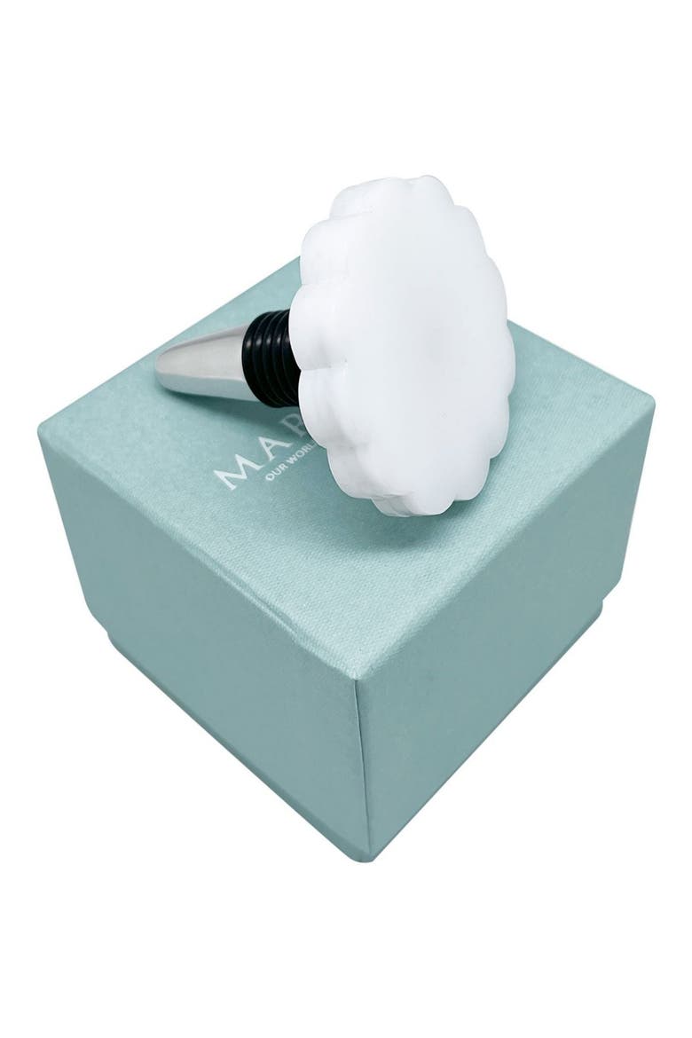 Scallop Bottle Stopper, Alternate, color, WHITE